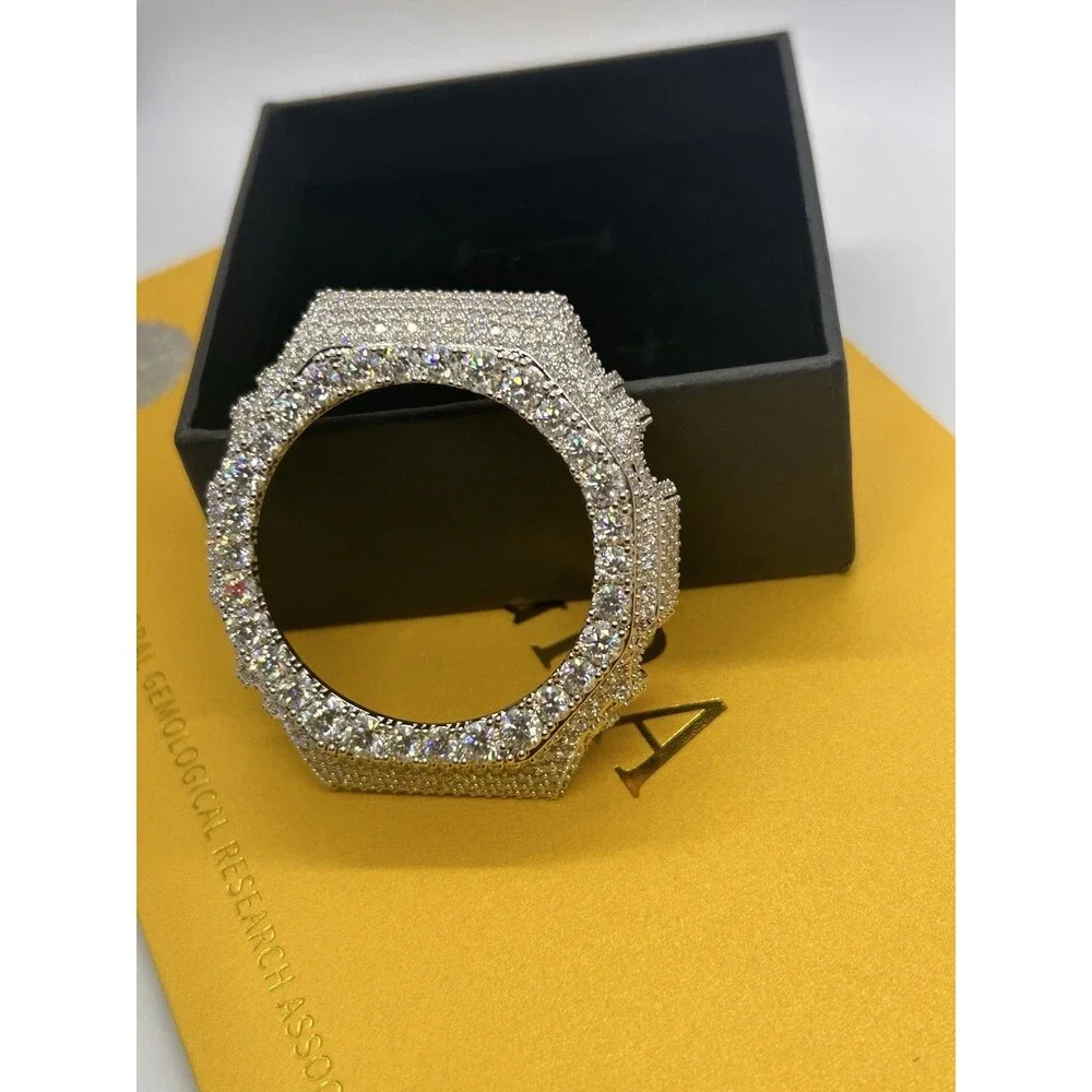 Iced Out Moissanite Bezel For G Shock Ga2100|GRA CERTIFICATE|PASSES DIAMOND TEST